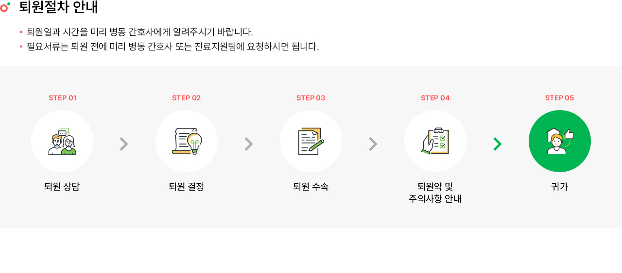 퇴원안내 컨텐츠